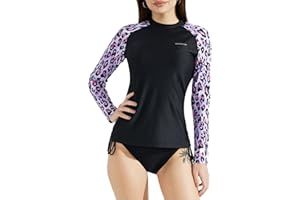 SURFEASY Camiseta de natación para Mujer, de Secado rápido, de Manga Larga, protección Solar, Surf Rashguard