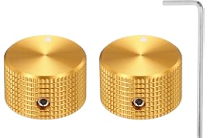 QUARKZMAN 2 stycken aluminium potentiometer knappar, 6 mm (1/4 tum) universell ljudregulator knappar för gitarr, bas, rutnät