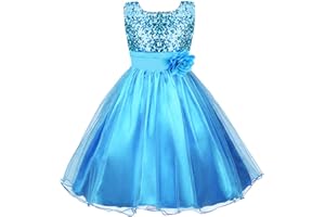 Discoball Fille Robe Princesse éclat Voile Fleur fête Anniversaire Mariage Demoiselle d 'Honneur Robe 3-12 Ans