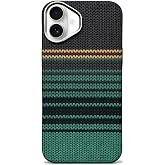 KZY İletişim iPhone 17 ile uyumlu Kapak M-Safe Şarj &Ouml;zellikli İnce Yapılı Karbon Kevlar Kılıf - Yeşil