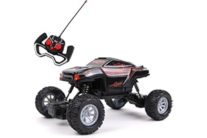 TURBO CHALLENGE - 4X4 radiowo sterowane dźwiękiem i jasnym - Rock Crawler - Czarny - 092236 - Zabawka sterowana radiowo - Częstotliwość 2,4 GHZ - Skala 1/18 - Muzyczna i Jasna - od 6 lat