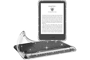 MoKo Case for 6" ALL-New Kindle (11th Generation-2024/2022 Release), Ultra Clear Soft Flexible Transparent TPU Skin Bumper Back Cover Shell, Clear Glitter