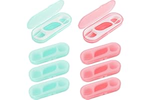 WLLHYF Nić dentystyczna, 8 szt. podróżne etui na nić dentystyczną, przenośne etui, do wielokrotnego napełniania, organizer na kostki do nici dentystycznej, 40 wykałaczek, profesjonalne wykałaczki, do