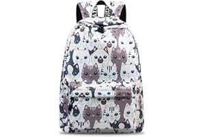 YANAIER Waterproof School Backpack for Girls Teens Cute Print Bookbag Laptop Backpack Women Travel Casual Daypack