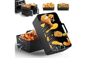 COZOR 2 szt. Airfryer akcesoria do urządzeń Ninja Foodi Max Dual Zone AF400EU AF300EU AF400EUCP, składana forma silikonowa do frytkownicy na gorące powietrze, wkładka silikonowa, akcesoria do frytkownicy