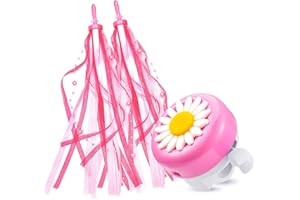 obqo 1 Pack Kids Bike Bell and 2 Pack Kids Bike Streamers for Children's Bike Accessories (Pink, Red, Purple & Blue)