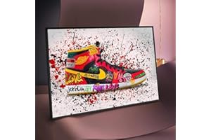 KRRFGHH Décoratifs Posters,Graffiti Classique Baskets Affiches en Toile, Moderne Pop Street Art Abstrait Chaussures De Sport Photos Murales, pour La Décoration De Salon À La Maison