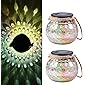 Solar Laterne Glas,Solarleuchte Glas Tomshine Solar Tischleuchte als Deko IP65 Wasserdicht für Garten,Hof【2 Stück