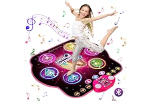 TERRAMUS Alfombra de baile para niños y niñas - 27 niveles/Bluetooth inalámbrico/desafío de memoria/pantalla digital LED/volumen ajustable, regalo de cumpleaños para niñas a partir de 3, 4