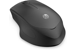 HP 280M Mouse Silent Wireless, Tecnologia LED Blu, Riduzione Rumore fino a 90%, 3 Pulsanti, Rotella di Scorrimento, Design ergonomico, Dongle Ricevitore USB-A Incluso, Nero