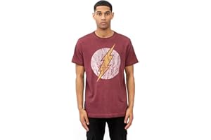 Cotton Soul DC Comics Flash Vintage Unisex Vintage Wash T Shirt Vintage Burgundy
