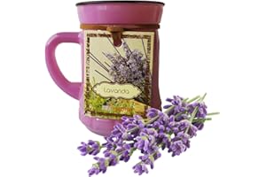 Candele D'Aurora Marta Mini Candela Profumata in Vaso di Vetro Colorato con Manico, Cera vegetale, Viola, 5 x 5 x 7,2 cm