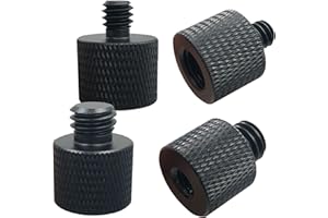 NUYOAH Adapter z gwintem statywu, adapter gwintowany, 2 sztuki, 1/4 cala do 3/8 cala, 2 sztuki 3/8 cala do 1/4 cala, do głowicy kulowej, statywu jednonożnego, płytka do szybkiej wymiany