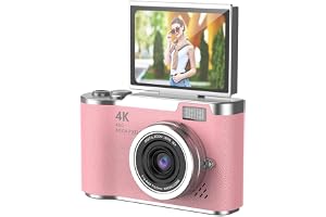 48MP 1080P Digitalkamera med 2,4 '' Flip Screen och 18x Zoom, 4 Timmars Lång Batterifloggingkamera för Tonåringar, Nybörjare, Inbyggda Spel och Filter för Resor, YouTube, Tiktok
