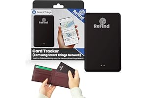 ReFind Card Tracker (nur Samsung) - Schlanker und langlebiger Smart-Tag für Brieftaschen, Taschen, Koffer und Gepäck. Wiederaufladbarer Kartentracker kompatibel mit Samsung SmartThings App