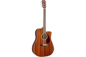 Fender CD-140SCE Dreadnought Guitare Acoustique Electro, Tout Acajou, incluant une Housse Rigide pour Guitare, Inclus des Cours Virtuels Gratuits sur Fender Play