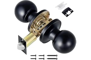 Knpwer Türknauf mit Schloss, Metall Drehbar Kugelknauf Rund Türgriff Türdrucker Türklinke