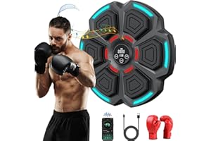 YOPYUENN Musik Boxing Machine, Intelligente Boxmaschine Bluetooth Zur Wandmontage für Heimübungen Dekompression, Boxen Training Geräte mit Boxhandschuhen für Kinder, Erwachsene, Heimtraining, Fitnessstudio