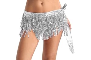 MSemis Ceinture Jupe Costume Tenue Foulard Robe Danse Orientale pour Femme Ceinture Danse Orientale Femme Costume Danse du Ventre Ceinture à Paillettes