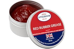 Atkinson Oil Co. Red Rubber Grease – 30g Brake & Hydraulic Seal Grease | Vegetable-Based, Rubber-Safe, Non-Mineral Formula | Ideal for Classic Cars, Calipers & O-Rings Made in UK