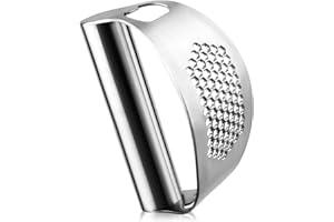 CUESVAP Knoblauchpresse Wippe Edelstahl, Dual-Funktion Garlic Press Knoblauchwippe, Knoblauch Crusher Spülmaschinenfest…