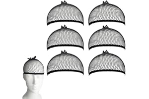 luoshaPUCY 6 Pezzi Parrucca Tappi, Elastici Calotte per Parrucche, Tappo Parrucca, Unisex Berretto Parrucca a Rete
