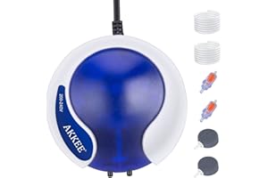 AKKEE Bomba de Oxígeno 5W, Bomba de Aire para Acuario, Ultra silenciosa, Ahorro energético, oxígeno Bomba