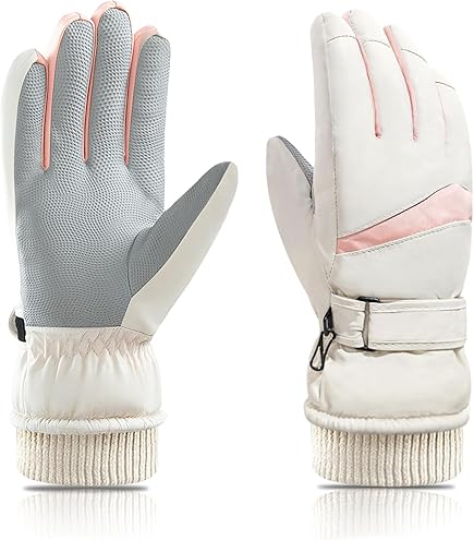 Gants D'hiver Imperméables Et Coupe-vent Pour Homme Et Femme, Gants Thermiques Pour écran Tactile Pour Temps Froid, Gants De Travail Pour Ski, Snowboard, Rose, Moyen