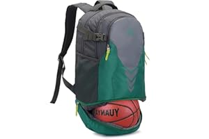 ‎BSEASH Bseash 35L Basketball Fußball Rucksack mit Boden Ballfach, große Kapazität Sport Rucksack Ausrüstung Turnbeutel für Jungen Mädchen Athleten