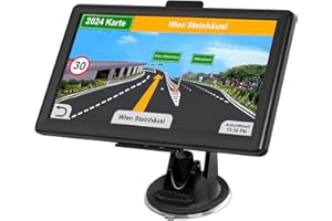 JIMTOUR Navigationsgerät für Auto LKW 2024 - GPS Navi 7 Zoll PKW LKW Navigation mit Europa UK 52 Karten, Lebenslang kostenloser Kartenupdates, Blitzerwarnung Spracheführung POI Fahrspurassistent