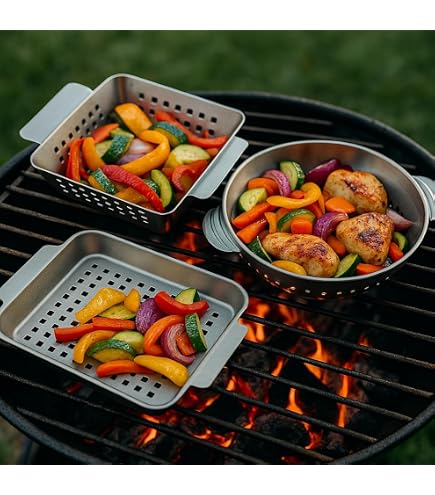 Panier Rond Perforé Pour Barbecue - Acier Inoxydable, Manche Long - Pour Légumes, Poisson, Viande - Charbon & Gaz
