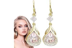 FANELOD Lymphvity Pendientes magnéticos | Pendientes de cristal de flujo linfático | Pendientes de granate para mujer, adelgazantes magnéticos que fortalecen el cuerpo, para mujeres, desintoxicación