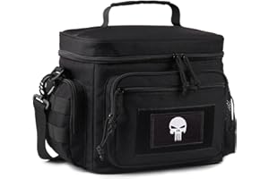 BUNNYCHIC Borsa Pranzo per Uomo, Borsa Termica Tattica con Sistema MOLLE – Isolata, Impermeabile, Anti-Perdite – per Uomo/Donna, Perfetta per il Lavoro, Pic-Nic e Attività All’Aperto con Tracolla Regolabile