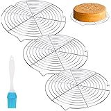 Griglia di raffreddamento per torte, 32,5 cm, set da 3 griglie in acciaio inox, per il raffreddamento uniforme e veloce, grig
