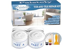 PAISTELY Fliesenreparaturset Weiß, 200g Emaille Reparatur Set, Wasserdichtes Und Auslaufsicheres Keramik Reparatur Set, Waschbecken Reparaturset Zum Reparieren Von Kratzern, Löchern, Rissen (color match)