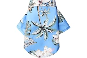 YUEXNKO Hawaii Dog Shirts for Small, Summer Dog Shirts, Pet Polo Shirt T-Shirt, Dog Shirt for Small Dogs, Dog Shirt, Printed T-Shirts, Quick Drying, Breathable, for Small Dogs and Cats (Sky Blue, XL)