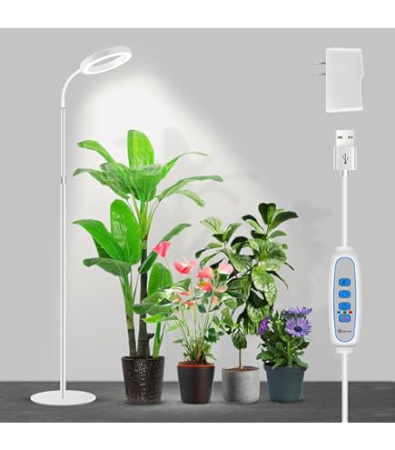 Barrina T10 Pro Standing Grow Light With Timer – 42W Full Spectrum 169 LEDs – Adjustable Height 4FT To 5.6FT For Tall Indoor Plants, Flowers & Shelves