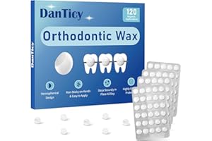 DanTicy Orthodontic Wax for Braces, Dental Wax, Pre-Cut Bowl Shape Dental Strips, No Kneading Required, Individually Wrapped, 120 Count