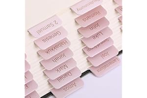 YNR 90 pestañas de índice de la Biblia rosa para mujeres, suministros de diario, pestañas de la Biblia para estudio de las Escrituras, pestaña de índice de Biblias para estudiar el Antiguo y Nuevo