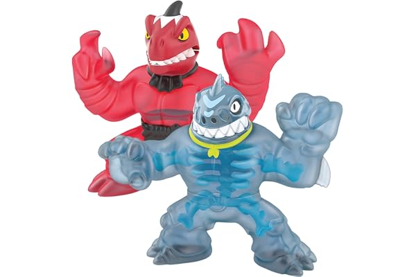 Heroes of Goo Jit Zu Dino X-Ray Verses Pack, Chomp Attack Shredz Verses X-Ray Bones Tri-Tops 4.5' Tall Action Figure, Perfect Christmas/Birthday Present for 4 to 8 Years Squishy,Stretchy Tactile Play