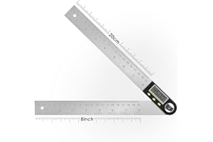 LIFERUN Winkelmesser, 200mm/ 8 inch Winkelschmiege Lineal aus Edelstahl, 360° Winkel Messen, LCD Display, mit Nullabgleich und Sperrfunktion für Holzarbeiten Konstruktion Heimarbeit Handwerker usw.