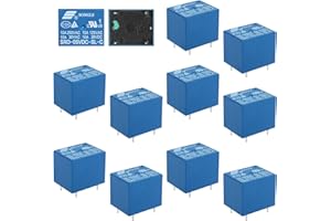 CHARSHIU SRD-05VDC-SL-C PC Board 5 Pin Relay With 5V Power Control for Car, Motorcycle, Industrial Control (12 Pieces)