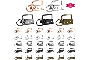 Bigxin 32pcs Hardware para Llavero Herramienta para Correa de Muñeca Llavero, Herrajes para Cierre de Cordón, Llavero para Reparar y Confeccionar Carteras,Pulseras, Carteras,Listados,Bolsos