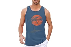 Runcati Printed Tank Top Herren Ärmelloses Sport Muskelshirt Fitness Gym Training Unterhemd Baumwolle Atmungsaktive Bodybuilding Shirt