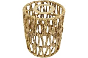 BUNIQ Abat-Jour De Plafond en Rotin, Abat-Jour en Osier, Abat-Jour Suspendu en Rotin Tissé De Style Boho, Abat-Jour Suspendu De Plafond Vintage, Décoration De Lampe Suspendue D'abat-Jour