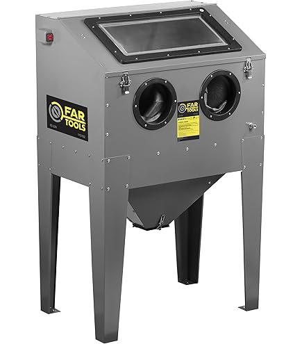 Cabine de sablage 350 L avec aspiration cyclonique externe professionnelle et 2