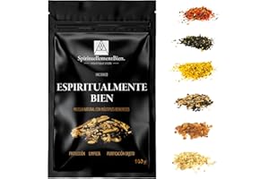 SpirituellementBien Incienso Natural en Grano 100% Puro - Salvia Blanca + Palo Santo + Pontifical - 100gr - Gran Purificación - Limpieza - Protección para Quemador de Fragancia o Incensario 100 gr Pur