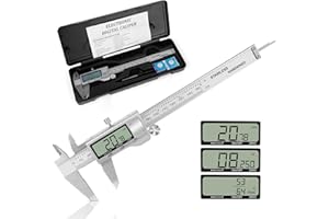GOOPOOL Electronic Digital Vernier Caliper Digital Caliper Measuring - Tool Stainless Steel LCD with mm/Inch/Fraction Conversion, Ideal Micrometer for DIY and Jewelry, Vernier Calipers Metal Digital