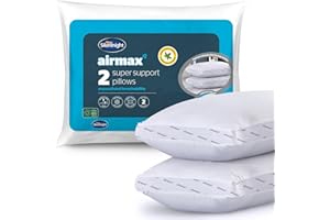 Silentnight Airmax Super Support Pillows, With Foam Core Breathable Cooling Cool Pillows, Hypoallergenic, White, 69 x 46 cm, Pack of 2