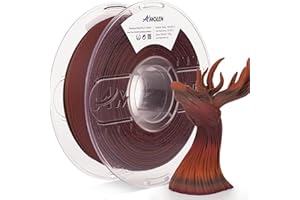 AMOLEN 3D Drucker Filament dunkel Holz schillernde Farbe PLA Filament 1.75mm, Rose Wood/Ebony/Burgundy/Walnuss 1KG/2.2lb, Maßgenauigkeit +/- 0.02mm, Holz Tigerwood